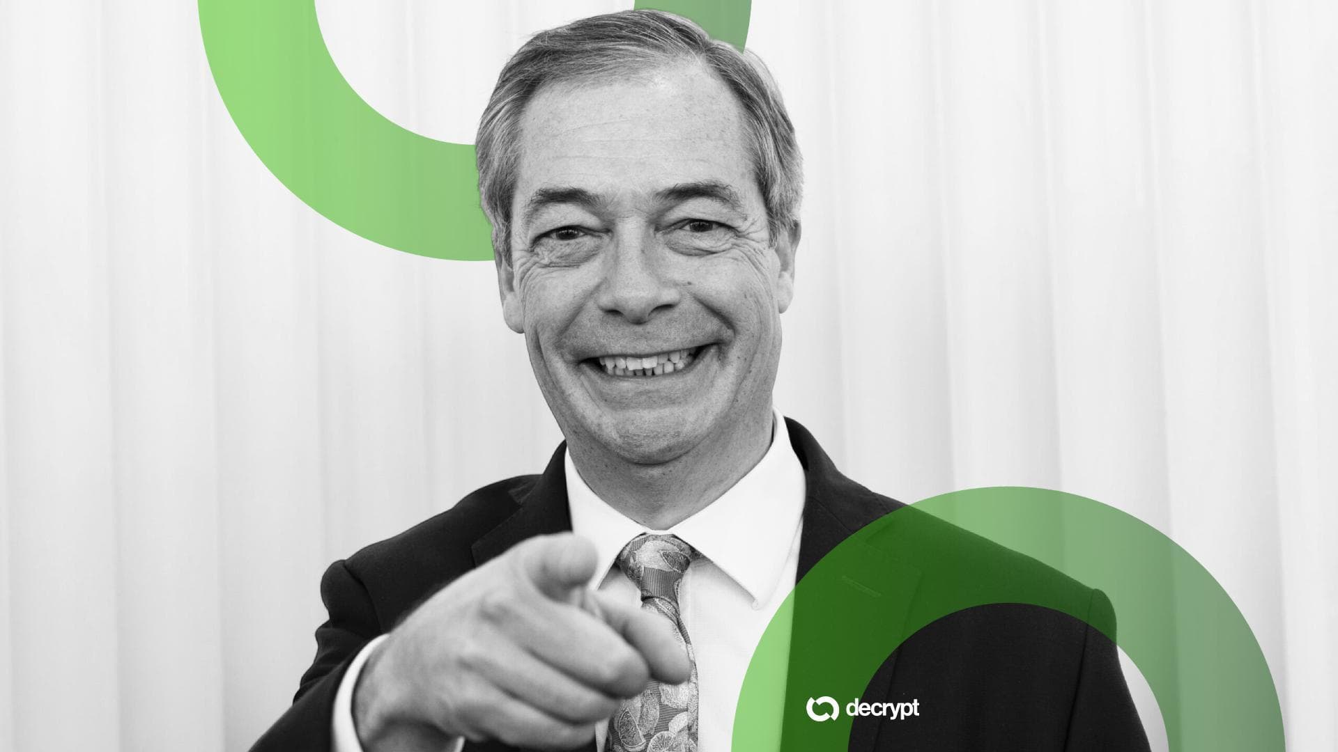 Crypto Billionaires Donate $9.4M to Farage’s Reform UK in Q1